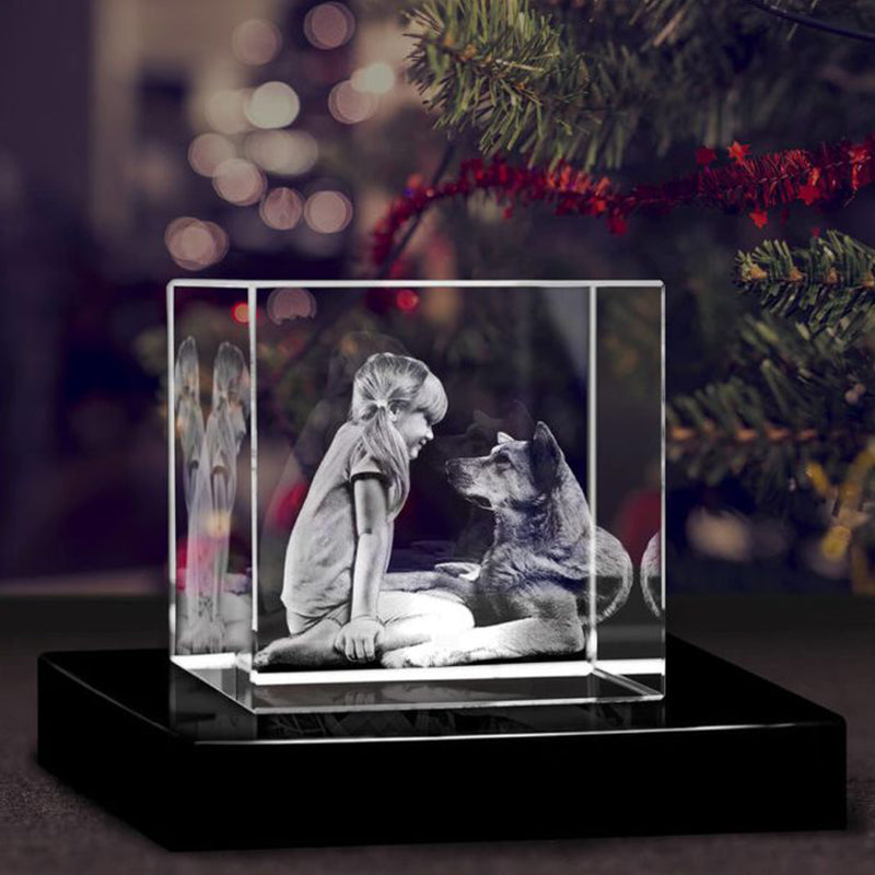 Custom Pet Crystal Lamp – Personalized 3D Photo Keepsake